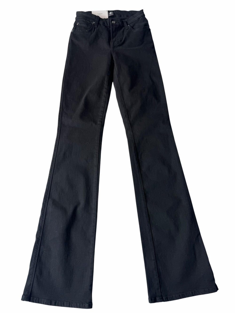 ✅NWT 7 For All Mankind Black Form Fitted Bootcut Jeans size 25
